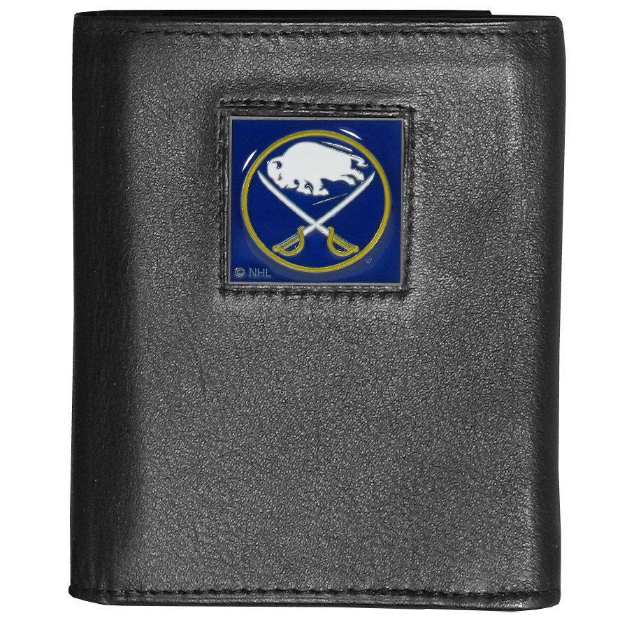 Buffalo Sabres? Deluxe Leather Tri-fold Wallet Packaged in Gift Box    