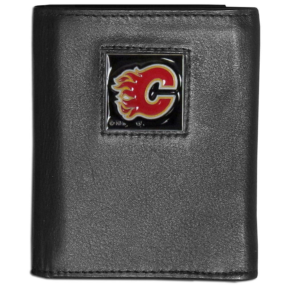 Calgary Flames? Leather Tri-fold Wallet    