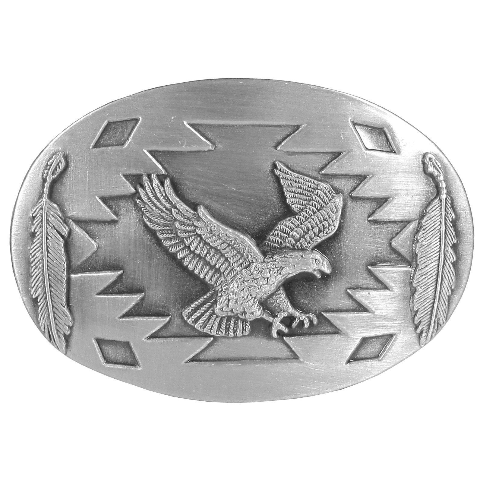 New American Eagle belt buckle feathers Feather | Silver Western Belt Buckle – AMSTERDAM HERITAGE main image 3
