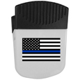 Thin Blue Line Police Flag Chip Clip Magnet With Bottle Opener
