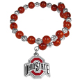 College Bead Memory Wire Bracelet
