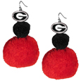 College Pom Pom Earrings