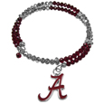 College Crystal Memory Wire Bracelet