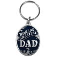 World's Greatest Dad Metal Key Chain with Enameled Details